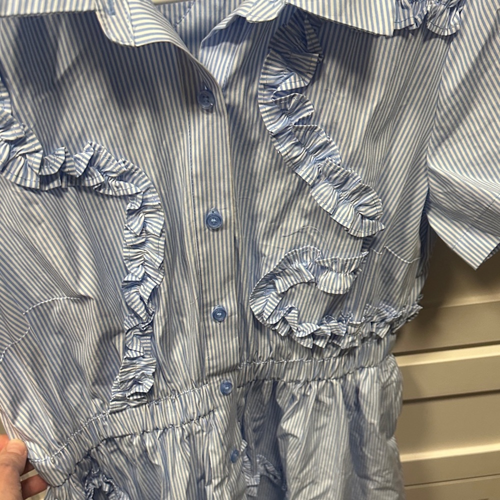 Kate Spade for target Light Blue Ruffle Shirt Dress - Picture 5 of 8